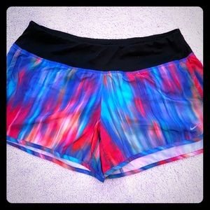 Nike multi colored Dri-fit shorts with liner